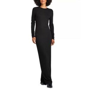 New - Splendid Women Black Shimmer Knit Viscose Isabella Evening Slit Dress
